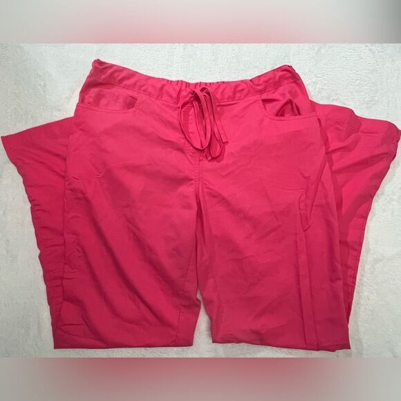 Greys Anatomy Hot Pink Scrub Pants with Drawstring Waist LT - Picture 2 of 8
